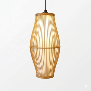 Grande lampe suspendue en rotin tressé à la main, style moderne, pour salle à manger, restaurant - Product Image 3