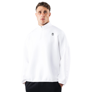 เสื้อสเวตเชิ้ตผู้ชายแบบซิป ¼ คอตั้ง ทรงโอเวอร์ไซส์ สวมใส่สบาย เหมาะสำหรับเล่นกีฬาและออกกำลังกาย รับผลิตแบบ OEM ขายส่ง - Product Image 2