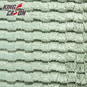 KINGCASON Prix bas <span class=keywords><strong>Tissu</strong></span> textile épais Couleur unie Uni Anti-boulochage Super doux Rayé Jacquard <span class=keywords><strong>Imitation</strong></span> <span class=keywords><strong>fourrure</strong></span> de lapin - Product Image 3