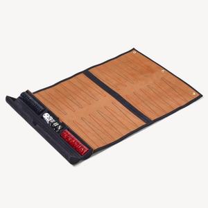 Leather <b>Backgammon</b> Set Foldable Rollable Travel <b>Board</b> Customized Packaging Outdoor Party Red Black Checkers Dice Game Unisex - Product Image 2