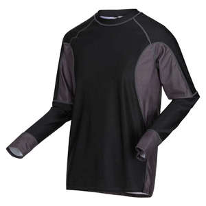 Camiseta de Buceo Unisex de Manga Larga con Cuello Redondo, Negra y Gris, de Poliéster Transpirable, Chaqueta de Neopreno para Adultos, para Todas las Estaciones - Product Image 1