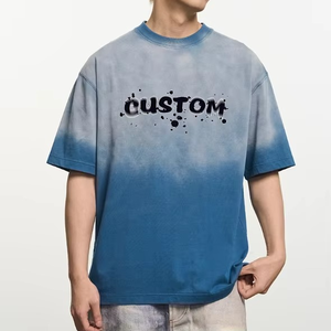 Camisetas Lisas de Algodón 100% Sólido, Estilo Oversize, de Alto Gramaje, Lavado Ácido, Desgastadas, para Hombre, Venta al por Mayor - Product Image 1