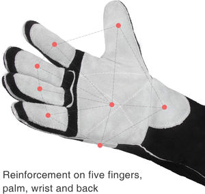 Gants de soudeur en cuir de vachette pleine fleur très résistants, les plus populaires, à manchette longue, pour travaux industriels et jardinage, gants de sécurité ignifuges - Product Image 4