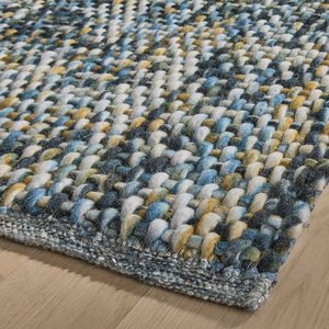 Chunky Handmade Wool/Cotton Loop Braided Rug | Scandinavian Striped Eco-Friendly Flat Pile Pet Friendly Thick Living Room - Product Image 5