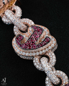 สร้อยคอเงินชุบทองคำสีกุหลาบแบบ Cuban Link ประดับเพชรโมอิสซาไนต์เคลือบเงา ดีไซน์หรูหราสำหรับผู้ชาย ของขวัญแต่งงาน - Product Image 5