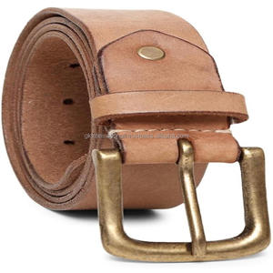 Super Quality Natural <b>Harness</b> <b>Leather</b> Full Grain Men's Fashion Casual Belt with Heavy Duty changeable Brass Buckle - Product Image 2