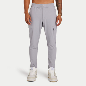 Pantalon de survêtement léger pour homme, taille élastique, plusieurs poches, style décontracté, gris, polyester respirant, pour le printemps - Product Image 3