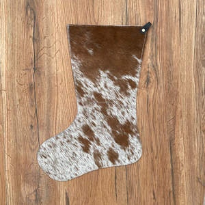 New Arrival 16" Large Christmas Holiday <b>Stockings</b> Top Selling Western Cowhide Floral Tooled Leather DAD Christmas Tree <b>Stockings</b> - Product Image 3