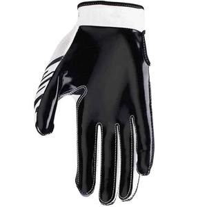 Custom Logo Black American Football Gloves Full Finger PU Leather Waterproof Non Slip <b>Sticky</b> Palm Outdoor Sport Training Gear - Product Image 3