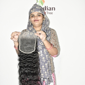 Closure HD 6*6 Lisse pour femmes, cheveux humains indiens, fabrication naturelle, double tirage à la machine, extension de cheveux en dentelle, vente en gros, avec cuticules intactes - Product Image 4