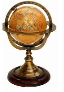 <b>Rotating</b> World Globe Brass Handmade Decorative Armillary Globe Vintage Desktop Globe for Home Office Study Room Library - Product Image 6