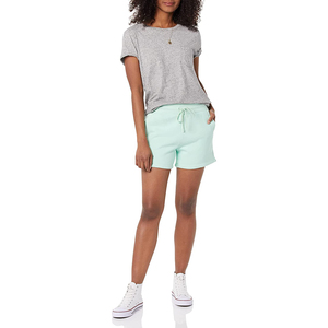 Shorts pour femmes de style nouveau, de haute qualité, personnalisables, 100% coton molletonné, fermeture à cordon, poches, décontractés, pour la gym, l'entraînement, la course à pied - Product Image 2