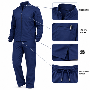 Chaqueta Unisex de Calentamiento con Cremallera Completa, Uniformes Quirúrgicos Elásticos, Ligeros, Cómodos para Hospital y Medicina, Venta al por Mayor - Product Image 6