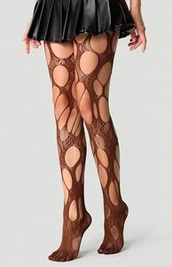 Collants en résille déchirés pour femmes, style punk gothique, collants en maille usés, bas Y2K Harajuku - Product Image 2