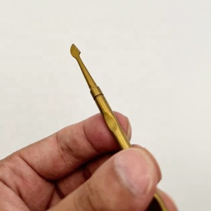 Outils professionnels de soin des ongles, manucure, pousse-cuticules en acier inoxydable à double tête dorée, réutilisable, haute qualité, logo personnalisé - Product Image 2