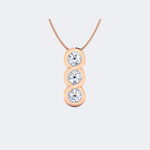 Collier pendentif solitaire en or plaqué or 0,70 CTW avec diamant rond brillant cultivé en laboratoire, serti clos, certifié IGI - Product Image 3