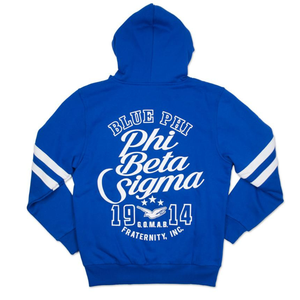Sudadera con capucha y cremallera azul real Phi Beta Sigma con escudo griego para hombre, sudadera con capucha de fraternidad, chaqueta informal de forro polar - Product Image 2