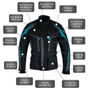 Heavy Duty Motorbike <b>Racing</b> <b>Jacket</b> Protective Motorcycle Leather Wear with Reinforced Safety Panels - Product Image 6