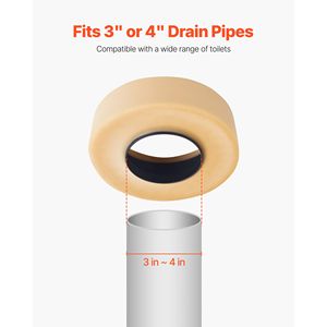 Kit Anelli di Tenuta per WC 1.6" Extra Spessi, Bulloni e Rondelle in Ottone Anti-Ruggine, Adatti per Vasche e WC da 3 Pollici - Product Image 5