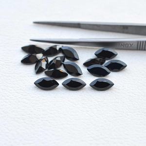 Superventas, 4mm, 8mm, ónix negro Natural, facetado, forma de marquesa, piedras preciosas calibradas, piedras preciosas sueltas, fabricante indio, proveedor - Product Image 1