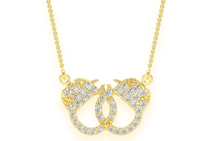 Colgante de Corazón para Enamorados con Cristales de Estrás, Chapado en Oro de 18K, Aleación, Amuleto Romántico, Joyería Unisex para Bodas - Product Image 1