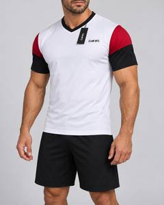 Maillot de football pour hommes, bleu et jaune, impression par sublimation, col en V, manches longues, polyester respirant, pour adolescents et adultes - Product Image 3