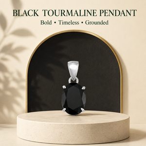 Pendentif de collier unisexe en tourmaline noire hexagonale, style religieux hindou, pour anniversaire - Product Image 2