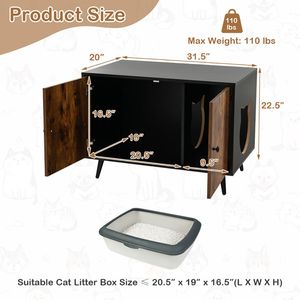 Lettiera per Gatti Industriale con Divisorio e Ingressi a Forma di Gatto, Accessorio per Lettiera con Design Unico - Product Image 5