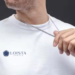 สร้อยคอ LOISTA มอยส์ซาไนต์ เงินแท้ 925 ชุบโรเดียม ทรงกลมเจียระไนแบบบริลเลียนท์ ฝังเพชรแบบไมโคร ดีไซน์หรูหราสำหรับทั้งชายและหญิง - Product Image 4