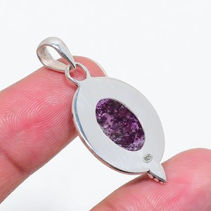Colgante de purpurita de plata de ley 925, collar de piedras preciosas hecho a mano, joyería de lujo, regalo para mujer, diseño elegante - Product Image 5
