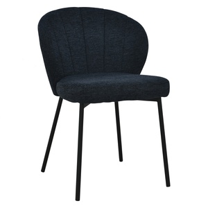 Factory Price Upholstered Dining <b>Chair</b> <b>Navy</b> Fabric Side <b>Chair</b> Metal Leg <b>Accent</b> Seat for Home Furniture - Product Image 1