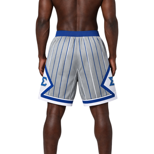 Pantalones Cortos de Baloncesto de Malla Gruesa con Rayas Grises Phi Beta Sigma para Hombre, Transpirables, Ajuste Atlético, Ropa Deportiva de Fraternidad Griega - Product Image 2