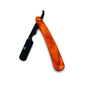 มีดโกนตัดผมมืออาชีพ ด้ามไม้สีแดง พิมพ์โลโก้ได้ ใบมีดเดี่ยว - Product Image 1