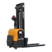 Gerbeur électrique 1500 kg pour entrepôt, 3 m, entraînement CC, mât bi-étages, transpalette, homologué CE, RELILIFT CDD1530, ergonomique