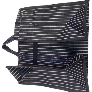 Bolsas de compras de rayas grandes de plástico reciclado sostenible, suministro a granel ecológico de la India para uso en supermercados - Product Image 3