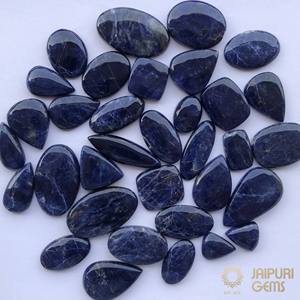 Pierres précieuses Jaipuri : Sodalite bleue naturelle, cabochons de taille libre, 20mm et 30mm, pour la création de bijoux, qualité supérieure, pour grossistes. - Product Image 2
