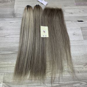 Extensions de cheveux naturels vietnamiens à double trame, couleur mèches, lisses, tissées à la machine, très demandées - Product Image 6