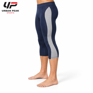 Athletic <b>Men</b> Capri <b>Legging</b> With Moisture Wicking Fabric Smooth Construction And Flexible Design <b>For</b> Running And Fitness - Product Image 4