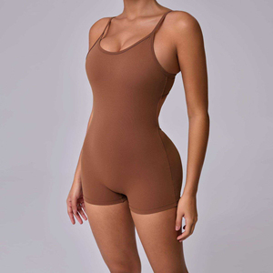 Mono casual de alta calidad para mujer, de color liso y cuello redondo, tipo top sin mangas, para uso exterior, con efecto moldeador de cuerpo y cintura - Product Image 5