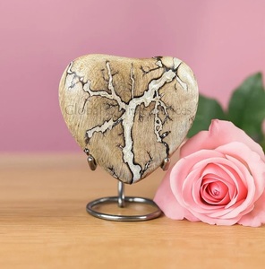 Handcrafted Wooden Heart Urn for Pet & Baby Ashes <b>Memorial</b> Cremation <b>Keepsake</b> Eco-Friendly Remembrance Gift - Product Image 1