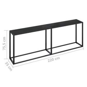 Grande table console en verre trempé noir, style épuré - Product Image 6