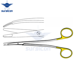 Tijeras Metzenbaum-Freeman de 18 cm (7 Pulgadas), Tijeras Quirúrgicas Curvas con Punta Redonda, de Carburo de Tungsteno TC Dorado, Acero Inoxidable - Product Image 5
