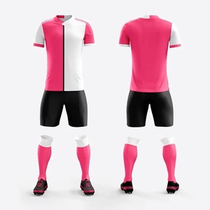 Custom Sublimated Soccer Uniform Men's Purple White Color Block Short Sleeve Jersey With Black Shorts And <b>Socks</b> Athletic Fit - Product Image 4