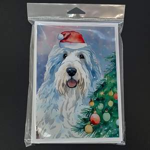 Old English Sheepdog Whimsical A7 Tarjetas de felicitación de Navidad Paquete de 8 tarjetas de notas en blanco con sobres Tamaño 5x7 - Product Image 3