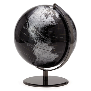 Globo terráqueo moderno de metal, mapa del mundo negro, escultura decorativa para el hogar y la oficina, al mejor precio. - Product Image 4