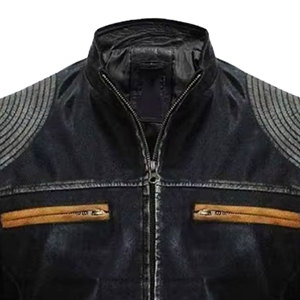 Blazer de Traje para Hombre, Corte Slim Fit, para Exteriores y Negocios, Chaqueta Formal con Revestimiento de Cuero Genuino, Resistente al Viento y al Agua, para el Trabajo en Invierno - Product Image 3