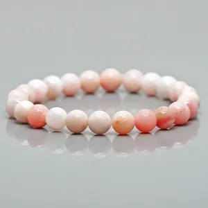 Natural Pink Opal 8mm Smooth Round AA Grade Gemstone Beads Stretch <b>Bracelet</b> <b>Healing</b> Jewelry Wholesale - Product Image 2