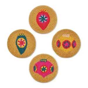 NOUSHAD HANDICRAFTS NH-972 Juego de Posavasos de Resina con Cuentas Gris Negro Marrón Blanco Textil Moderno Impermeable Duradero Promocional para Mesa - Product Image 5