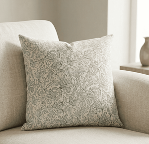 Botanical Vine Hand Block Print Cushion Cover Premium <b>Sofa</b> Decor Cotton Minimal Block Printed Custom Made Decor Pillowslip - Product Image 1