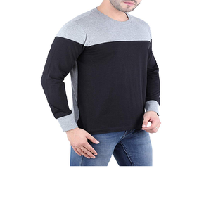 Camisetas de Manga Larga para Hombre, Lisas, de Alta Calidad, Estilo Vintage, Color Negro/Gris, Personalizables - Product Image 4